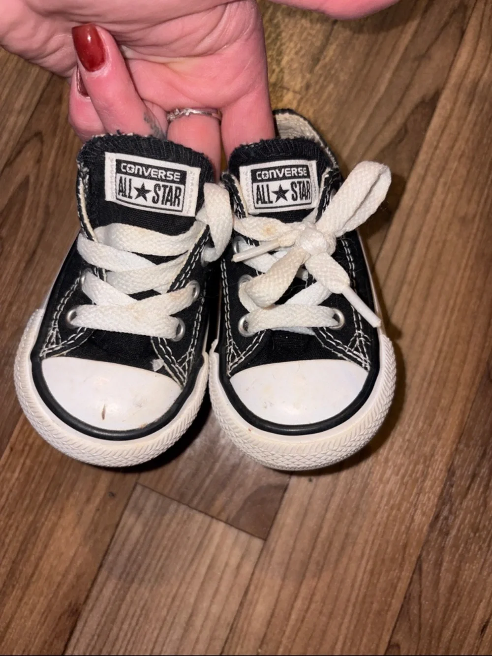 Baby Converse Black and White Low-Top Sneakers